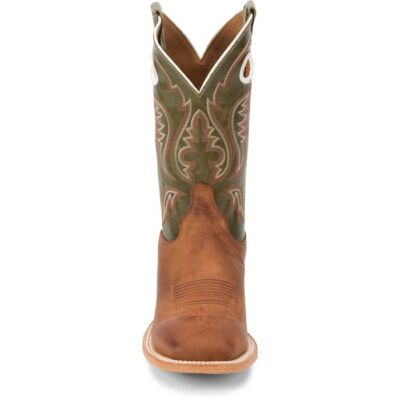 Pre-owned Justin Boots Justin Men's Br307 Austin 11" Cognac Broad Square Toe Western Pull-on Boots In Cognac (brown)