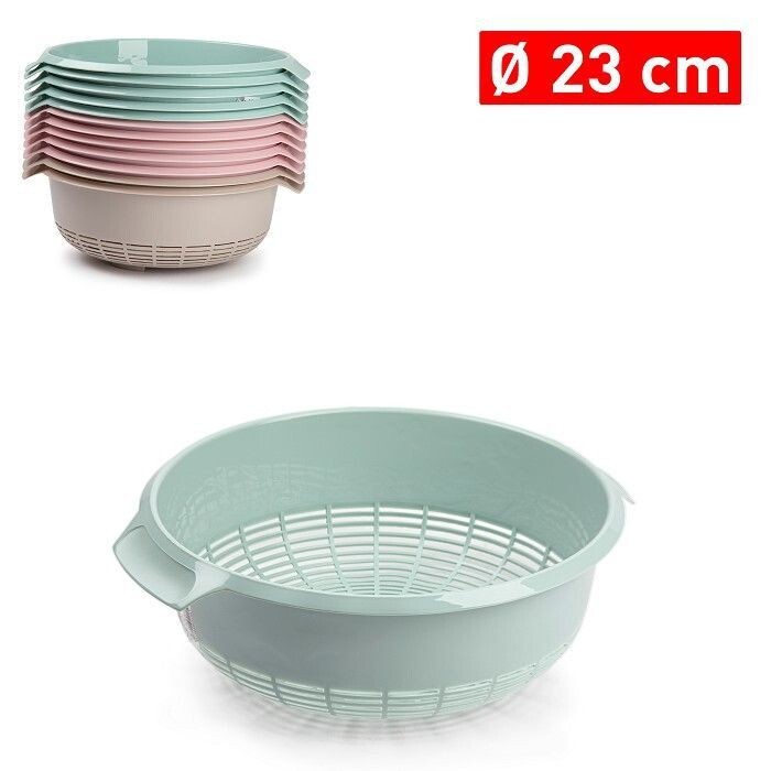 Set 12 Pezzi Cestino Scolapasta 23cm In Plastica Colorata hmj