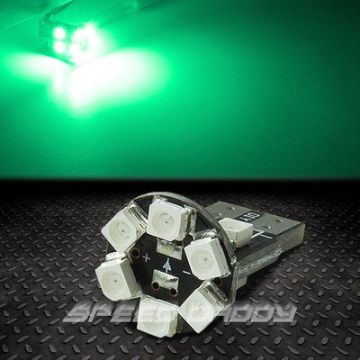 10 SMD 10SMD T13 W5W 194 168 КРУГЛЫХ СВЕТОДИОДНЫХ ЛАМПОЧЕК ЗЕЛЕНОГО ЦВЕТА ДЛЯ ВНУТРЕННЕГО КУПОЛА/КАРТОГРАФИЧЕСКОЙ ПАНЕЛИ