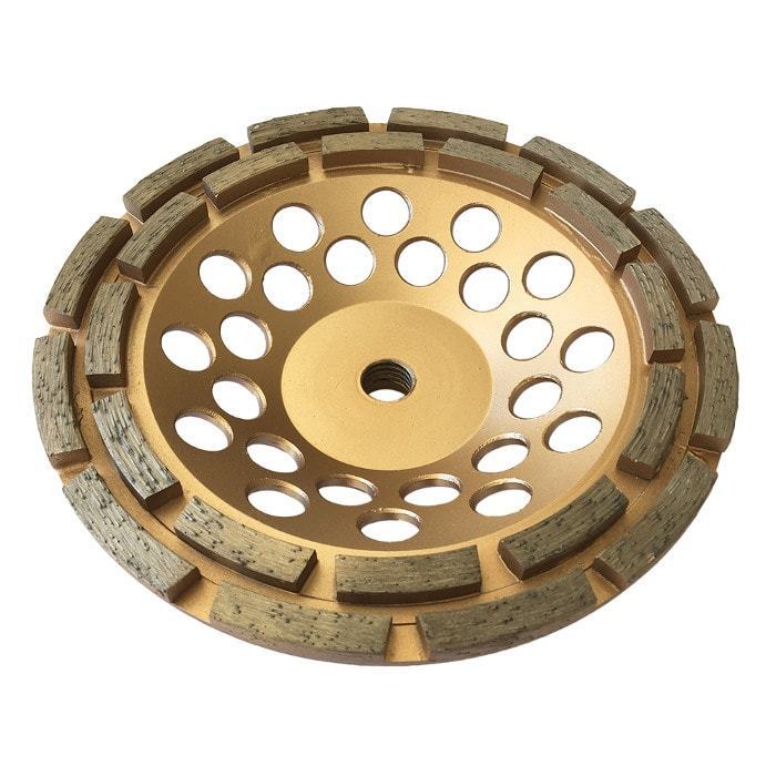 7" Concrete Grinding Cup Wheels 24 Diamond Abrasive Seg 5/8"-11 Arbor Double Row