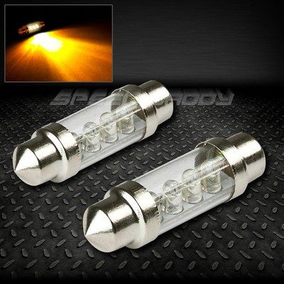 ПАРА 39-МИЛЛИМЕТРОВЫХ ЯНТАРНЫХ ЛАМП НАКАЛИВАНИЯ С ВНУТРЕННИМ КУПОЛОМ ВЫСОКОЙ МОЩНОСТИ 12 В с КРУГЛЫМ СВЕТОДИОДОМ 4X3 ММ