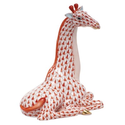 HEREND,  GIRAFFE,   RUST FISHNET #VH-15756, BRAND NEW,  MINT & BOX!