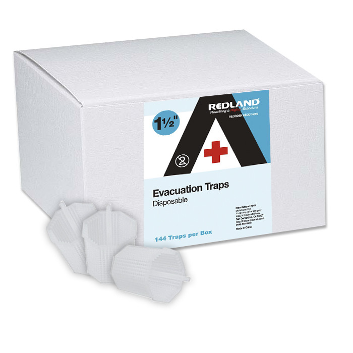 REDLAND Evacuation Traps Disposable 1-1/2” Diameter 144 Pcs/Box 