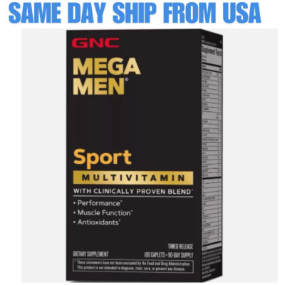 **GNC Mega Men Sport Multivitamin 180 Tablets - Free Shipping - Exp. 04/2026**
