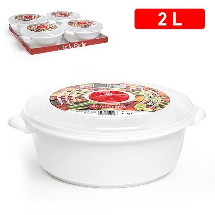 Set 4 Pezzi Contenitore Salvafreschezza Per Alimenti Microonde 2Lt hmj