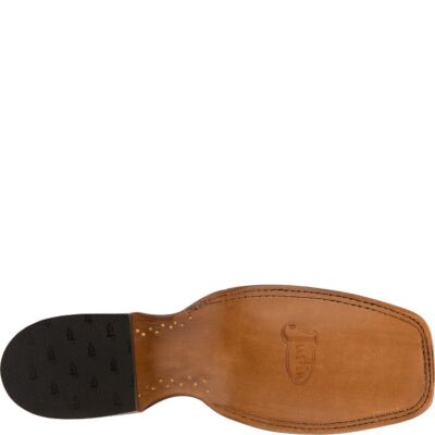 JUSTIN BOOTS JUSTIN MEN'S 8294 PASCOE 13" TAN SMOOTH OSTRICH SQ TOE BLOCK HEEL WESTERN BOOTS