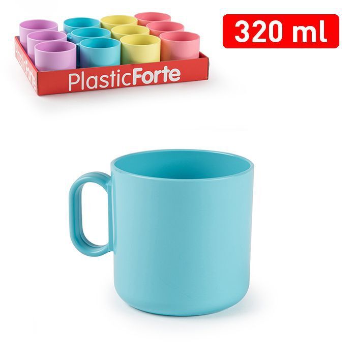 Set 12 Pezzi Tazza Latte Dino Sweet Tazzoni 320ml In Plastica Colorata dfh