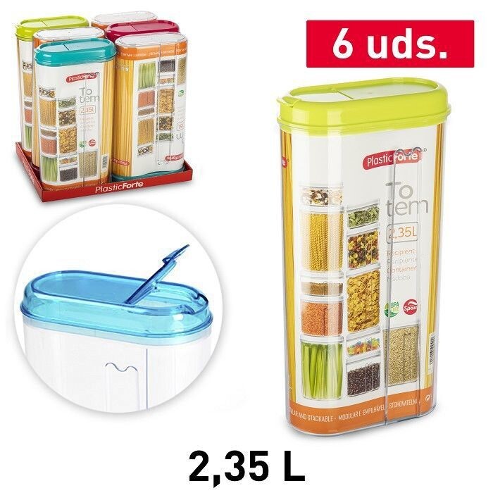 Set 6 Pezzi Contenitori Salva Freschezza Biscotti Cereali Pasta 2.35Lt hmj