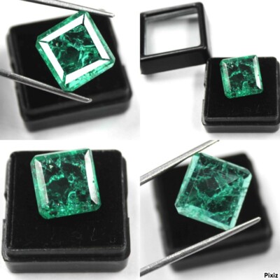 New Product 13-15 Ct Certified Natural Birthstone Green Emerald Gemstone NN1013