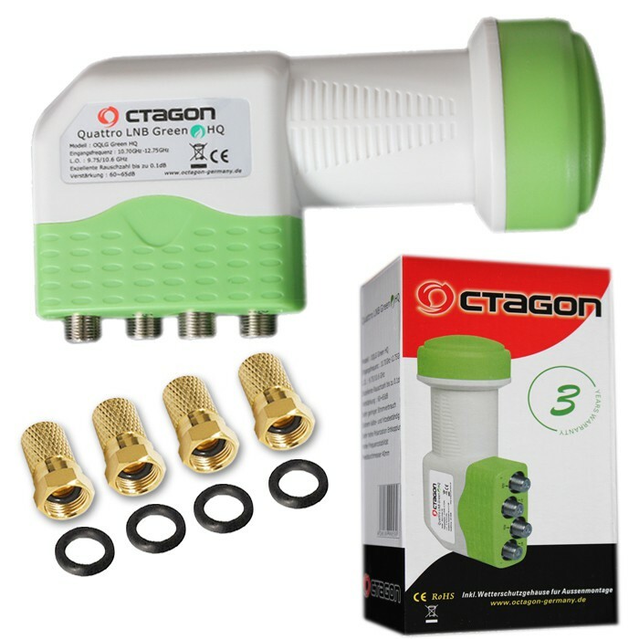 OCTAGON QUATTRO LNB für Multischalter Switch Digital 0,1dB HDTV + 3D Full HD NEU