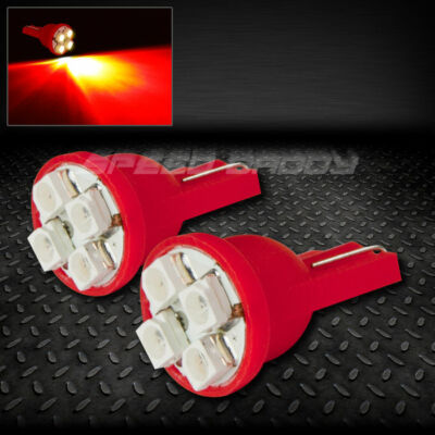 ПАРА ЛАМПОЧЕК 4SMD 4 3528 SMD LED T10 W5W 194 168 КРАСНОГО ЦВЕТА С ВНУТРЕННИМ КУПОЛОМ НА КЛИНЕ 12V