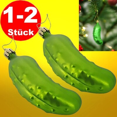 1-2x Weihnachtsgurke Gurke Anhänger Baumschmuck Weihnachten bruchfest