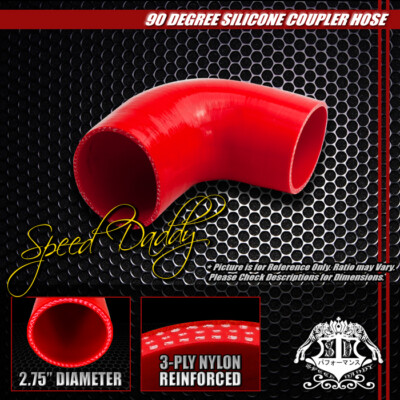 2.75 3-СЛОЙНЫЙ 90-ГРАДУСНЫЙ ОТВОДНОЙ ТУРБО / ВПУСКНОЙ ТРУБОПРОВОД СИЛИКОНОВЫЙ СОЕДИНИТЕЛЬНЫЙ ШЛАНГ / ТРУБА КРАСНОГО ЦВЕТА
