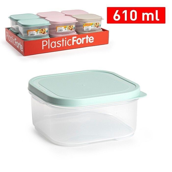 Set 12 Pezzi Contenitore Flex 610ml Con Coperchio In Plastica Colorata hmj