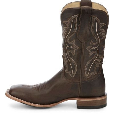 Pre-owned Justin Boots Justin Men's Gr8016 Dillon 11" Dark Espresso (brown) Square Toe Western Boots