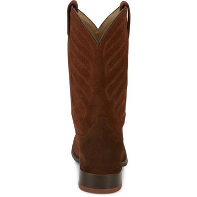 Pre-owned Tony Lama Men's Dr3040 Amado 12" Suede Cognac Round Toe Western Boot In Cognac (brown)
