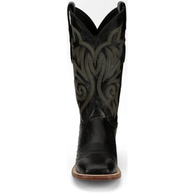 JUSTIN BOOTS JUSTIN MEN'S 8170 PASCOE 13" BLACK SMOOTH OSTRICH SQUARE TOE WESTERN BOOTS