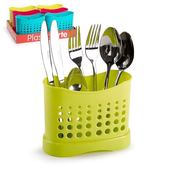 Set 6 Pezzi Porta Posate Scolaposate Forato In Plastica Colorata hmj