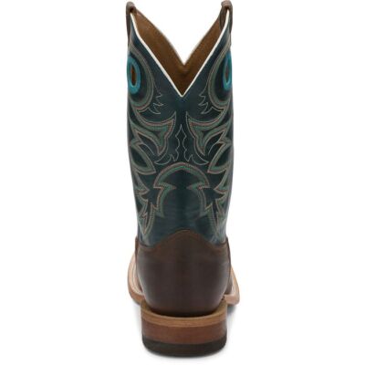 Pre-owned Justin Boots Justin Men's Br738 Austin 11" Dark Brown Broad Square Toe Block Heel Boots In Dark Brown (brown)