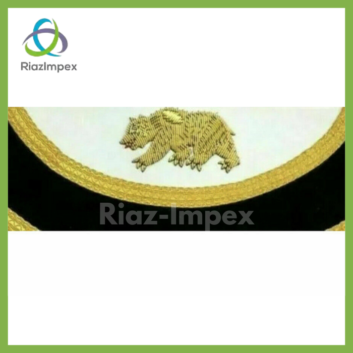 Masonic Past Master The California Apron Hand Made Gold Bullion Embroidered