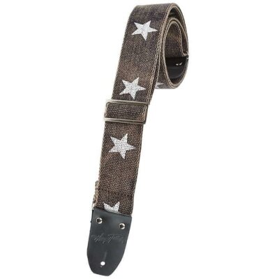 Henry Heller 2'' Cotton Strap, Distressed Black with White Stars