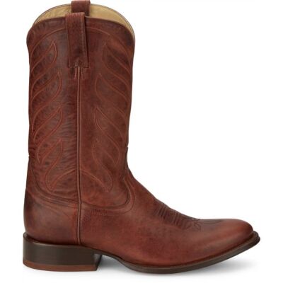 Pre-owned Tony Lama Men's Dr3036 Lenado 12" Cognac Round Toe Classic Western Boot In Cognac (brown)