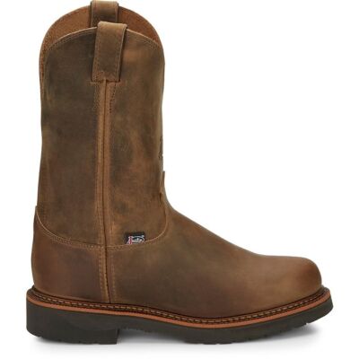 Pre-owned Justin Boots Justin Men's 4440 Blueprint 11" Tan Electrical Hazard Slip-resisting Work Boots In Tan Gaucho (tan)