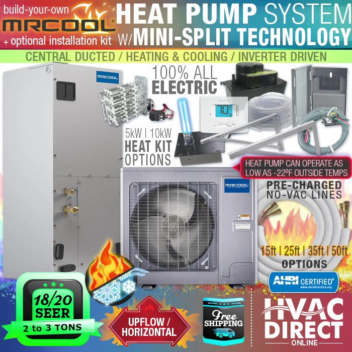 2-3 Ton 18-20 SEER MRCOOL Universal Ducted Inverter Heat Pump Split System - BYO