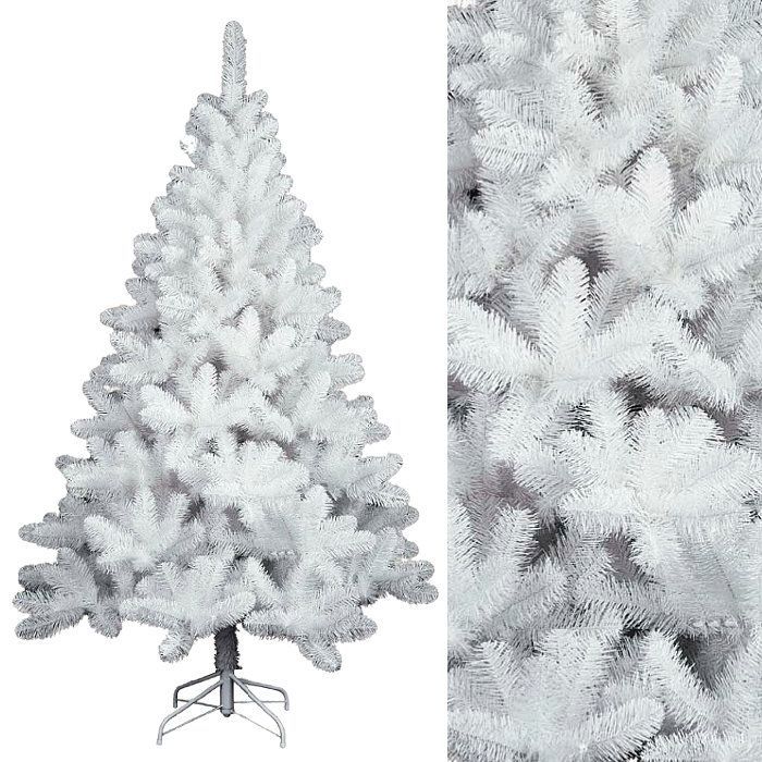 Albero Di Natale Bianco Neve Abete Artificiale 180Cm Albero Folto Base dfh