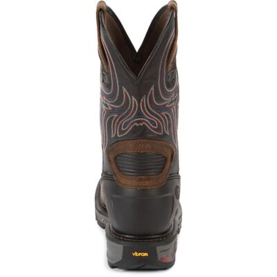 JUSTIN BOOTS JUSTIN MEN'S WK2102 BROWN EH PROTECTION SQUARE STEEL TOE WORK BOOTS