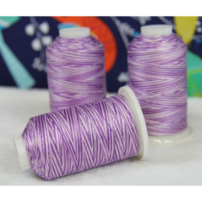 VARIEGATED MULTICOLOR 100% COTTON THREAD 600M BY THE SPOOL - SEWING QUILTING