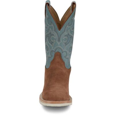 Pre-owned Justin Boots Justin Men's Br390 Alamo 11" Golden Tan (brown) Slip-resistant Roughout Boots