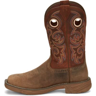 Pre-owned Justin Boots Justin Men's Se4341 Rush 11" Peanut Tan (brown) Composite Toe Waterproof Boots