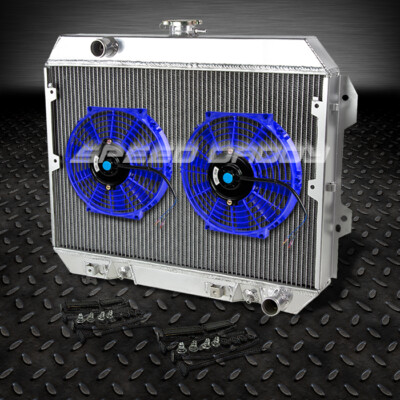 3-РЯДНЫЙ АЛЮМИНИЕВЫЙ РАДИАТОР + 2 10-СИНИХ ВЕНТИЛЯТОРА ПОДХОДИТ ДЛЯ 75-78 NISSAN DATSUN 280Z Z S130 L28