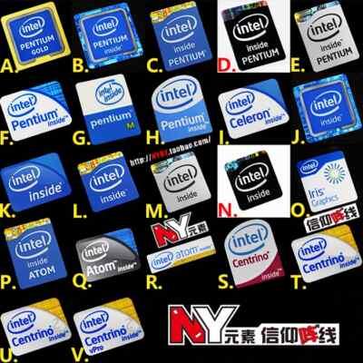 PENTIUM Inside IRIS Centrino Sticker Label Decal For Laptop PC Computer Tablet