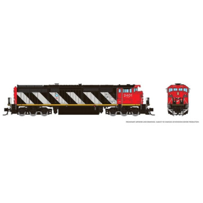 Rapido 540033 N Scale Canadian National Stripes Scheme Dash8-40CM Diesel #2401
