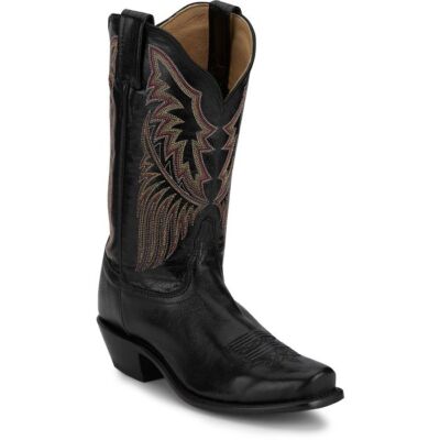 Pre-owned Tony Lama Women's Ep4583 Sagrada 11" Raven Square Toe Western Boot In Raven (black)