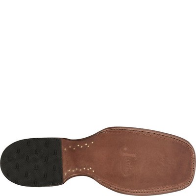 JUSTIN BOOTS JUSTIN MEN'S AQ8531 BELMONT 11" BROWN SQ TOE FULL QUILL OSTRICH WESTERN BOOTS