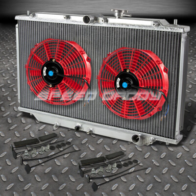 3-РЯДНЫЙ АЛЮМИНИЕВЫЙ ГОНОЧНЫЙ РАДИАТОР + 2X12 КРАСНЫХ ВЕНТИЛЯТОРА ДЛЯ 92-96 PRELUDE BB/ACCORD CB