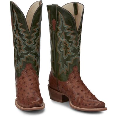 Pre-owned Tony Lama Men's Sa8268 Rylen 13" Full Quill Brandy Square Toe Western Boot In Brandy (brown)