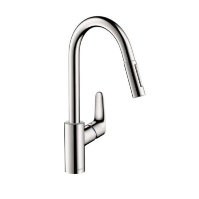 New Hansgrohe 04505000 Focus Chrome-Polished Pull-Down Kitchen Faucet Assembly