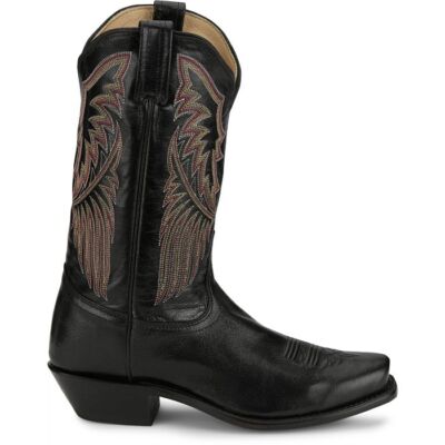 Pre-owned Tony Lama Women's Ep4583 Sagrada 11" Raven Square Toe Western Boot In Raven (black)