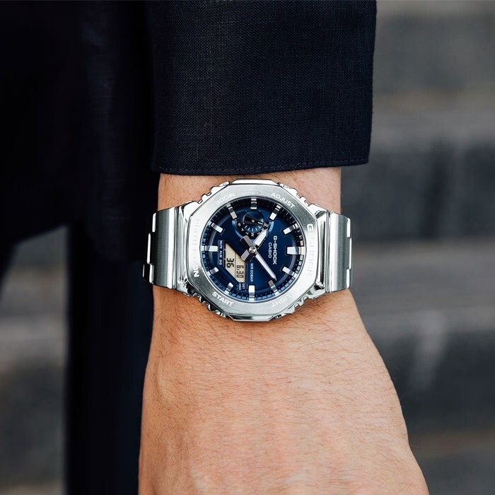 Pre-owned Casio G-shock Gm-2110d-2b Pointer Digital Dual Display【shipping From Taiwan】