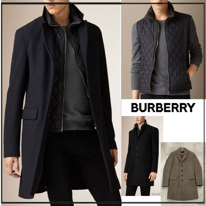 BURBERRY BURBERRY LYNDSON 3-IN-1 BLACK WOOL CASHMERE QUILTED VEST WARMER TRENCH COAT XXL