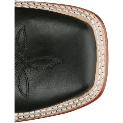 JUSTIN BOOTS JUSTIN MEN'S BR387 POSTON 11" JET BLACK MEDIUM SQUARE TOE WESTERN MID-CALF BOOTS