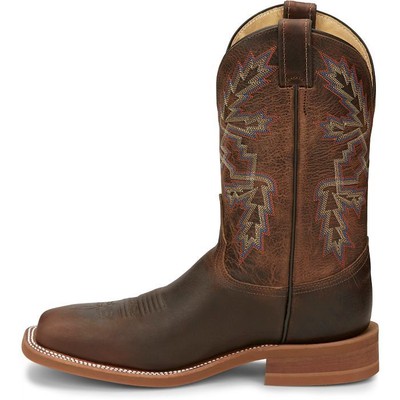 JUSTIN BOOTS JUSTIN MEN'S BR5348 BENDER 11" DARK BROWN SLIP-RESISTANT WESTERN MID-CALF BOOTS