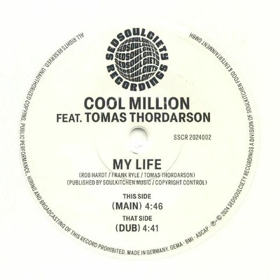COOL MILLION feat TOMAS THORDARSON - My Life - Vinyl (limited white vinyl 7'')
