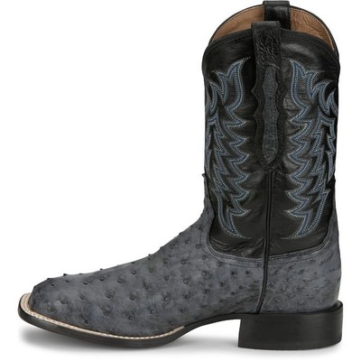 Pre-owned Tony Lama Men's Cmu018 Vale 11" Full Quill Grey Square Toe Western Boot