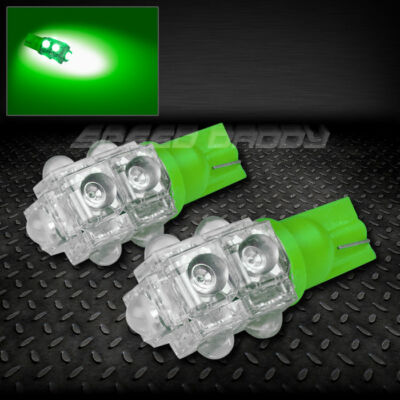 ПАРА ЛАМПОЧЕК T10 W5W 194 ЗЕЛЕНОГО ЦВЕТА С ВНУТРЕННИМ КУПОЛОМ/КАРТОЙ на КЛИНЕ с 9 СВЕТОДИОДАМИ SUPER FLUX LED
