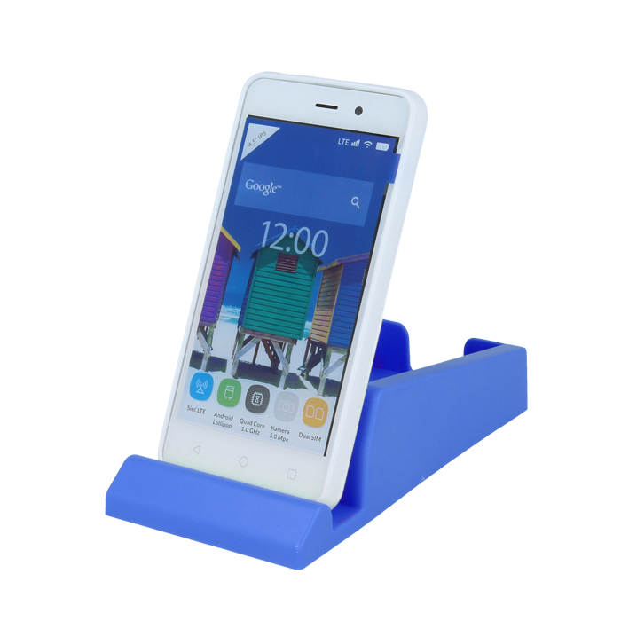 STAND SUPPORTO DA TAVOLO ORGANIZER PORTA BIGLIETTI UFFICIO SMARTPHONE BLU